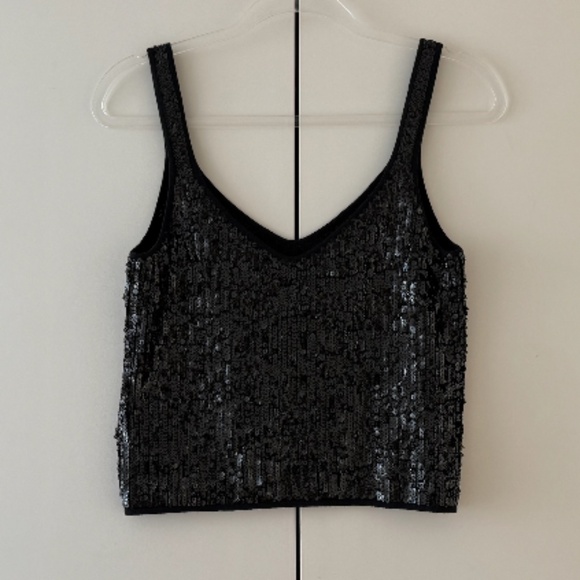 NWT J.Crew Sequin Merino Wool-blend Sweater-tank in Black - W’s Small - Picture 8 of 11